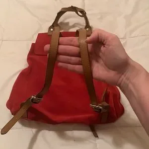 Red suede J.peterman bookbag The J. Peterman Co. Suede Backpack - Red Backpacks, Handbags  main image 4